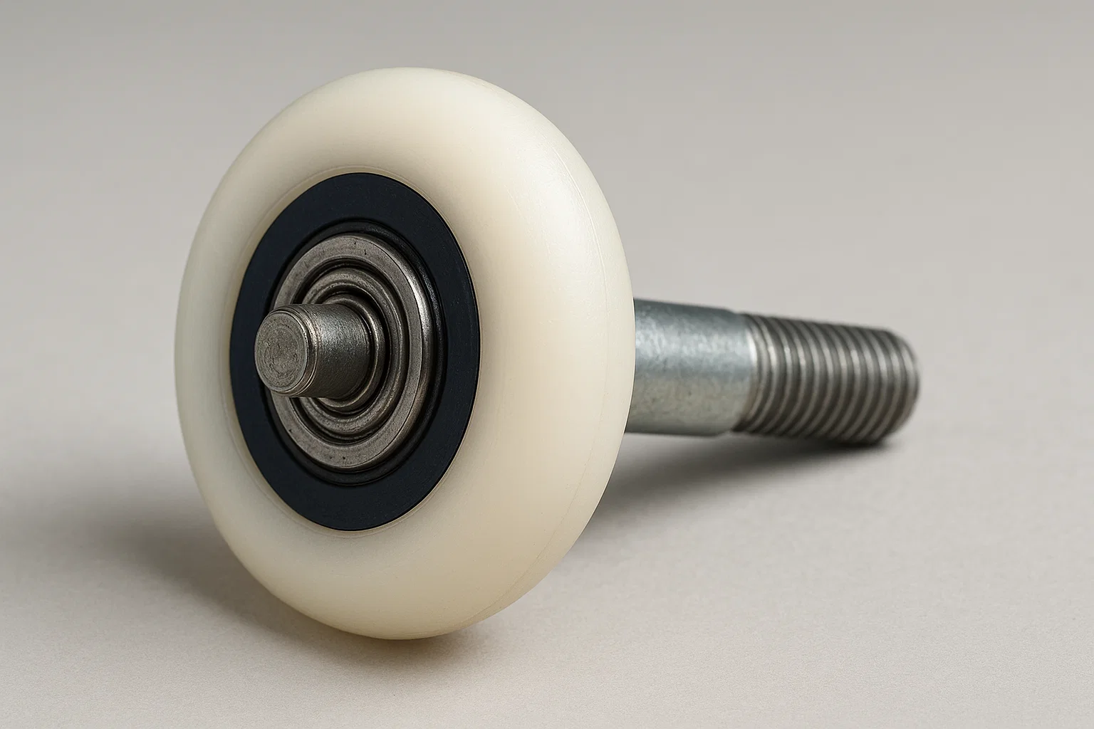 Technician replacing noisy garage door rollers with quiet, durable nylon rollers in Farmington Hills MI for smooth and silent operation.