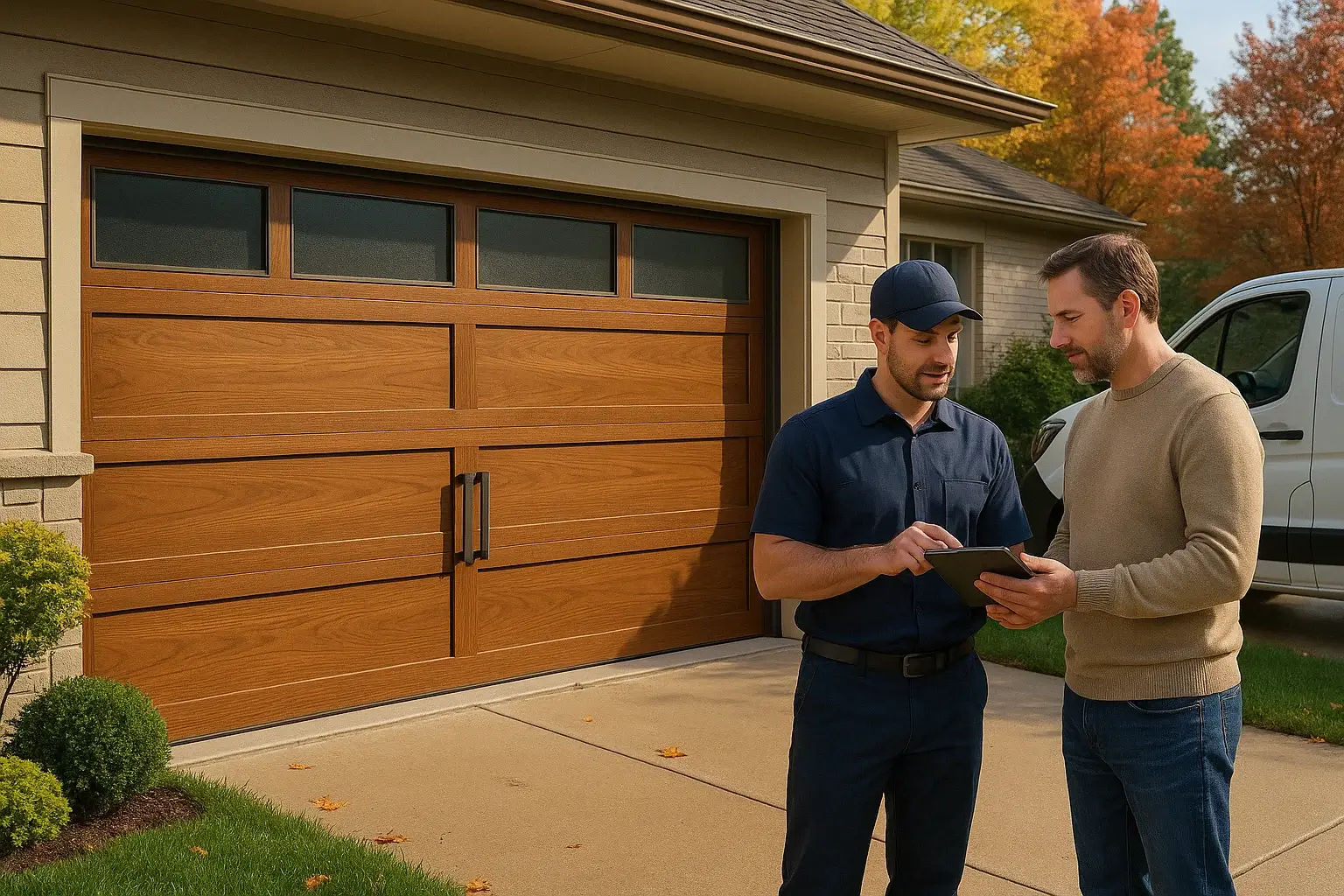 Eco-friendly custom garage door crafted from sustainable materials installed by Garage Door of Westland MI.