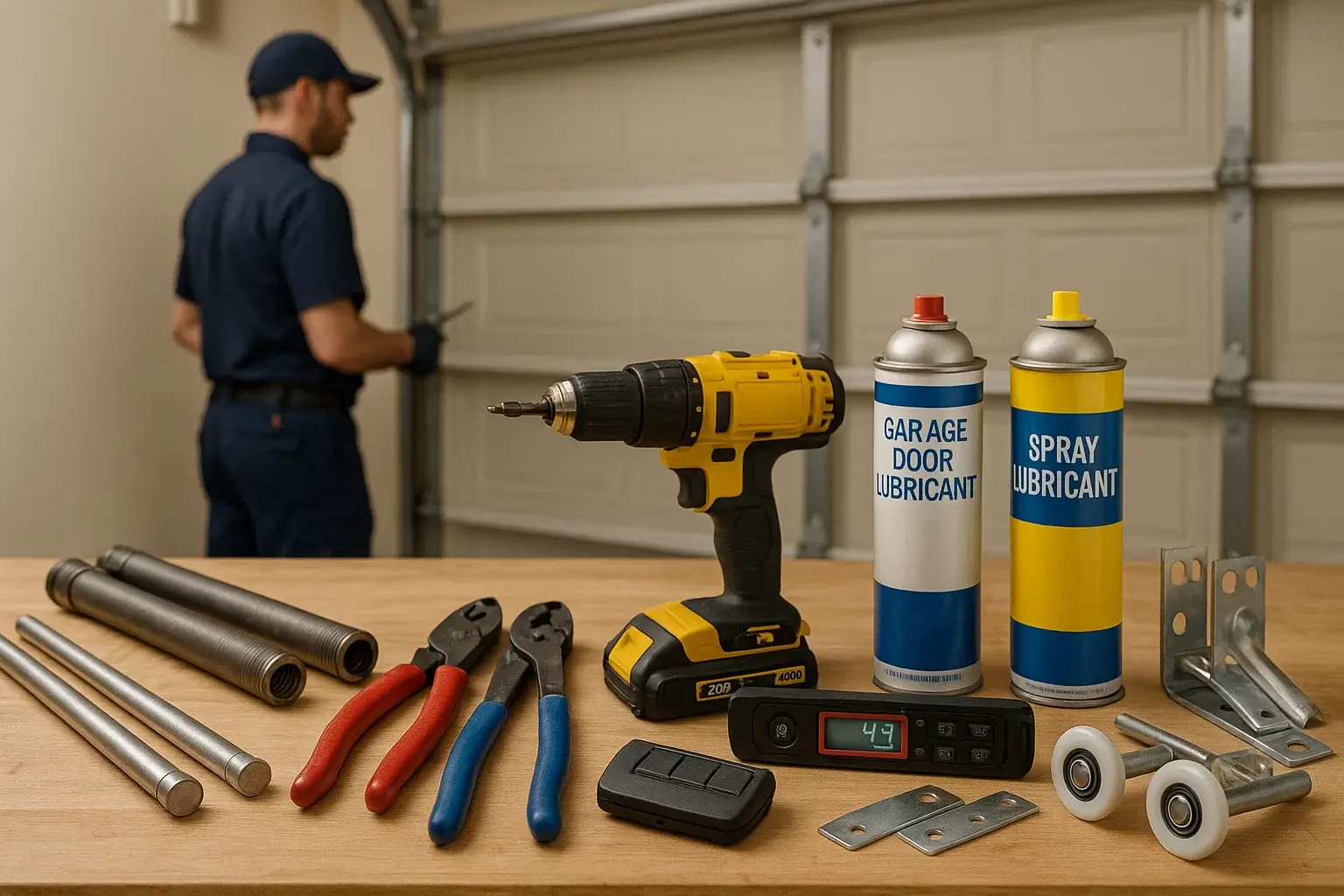 Professional tools used for garage door service and repairs in Westland MI