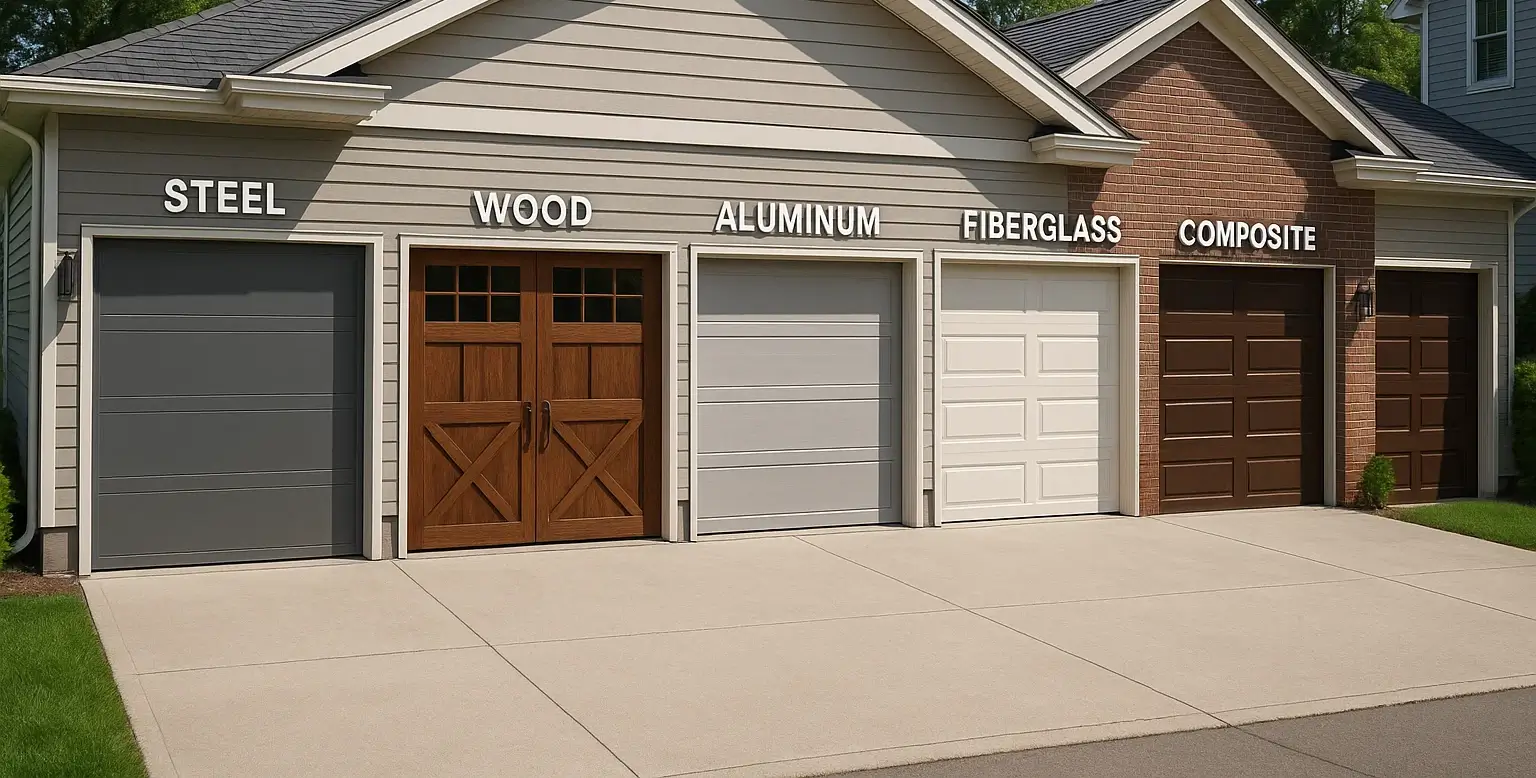 Steel, wood, aluminum, fiberglass, and composite garage doors offered by Garage Door of Westland MI.