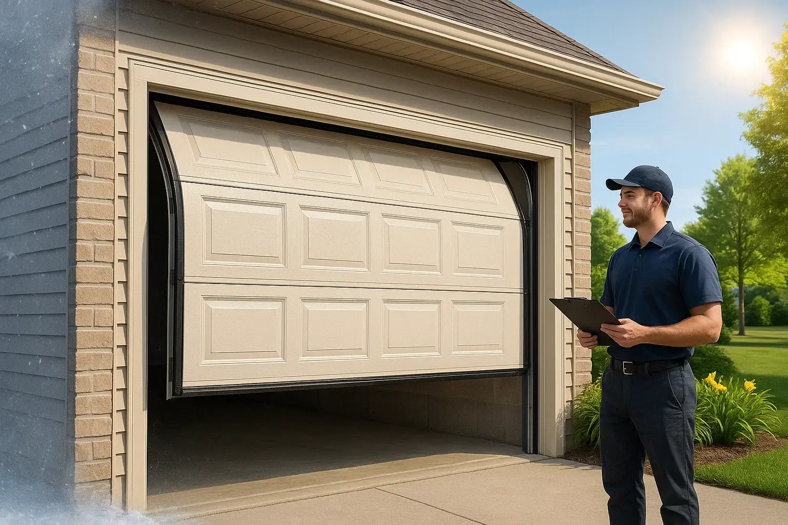 Insulated garage door installed by Garage Door of Westland MI for energy efficiency and year-round comfort.