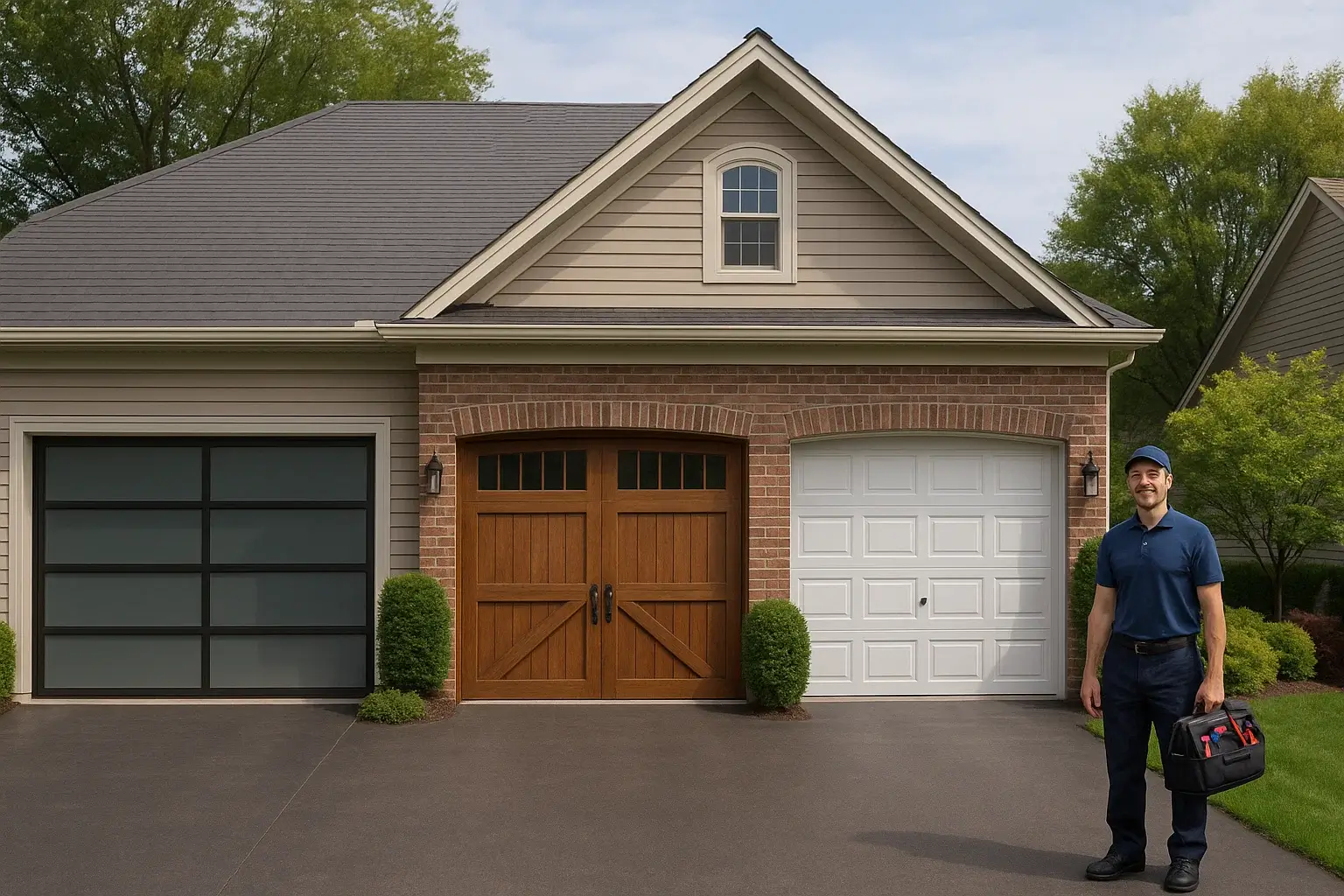 Contemporary, classic wood, and traditional garage door styles installed by Garage Door of Westland MI.