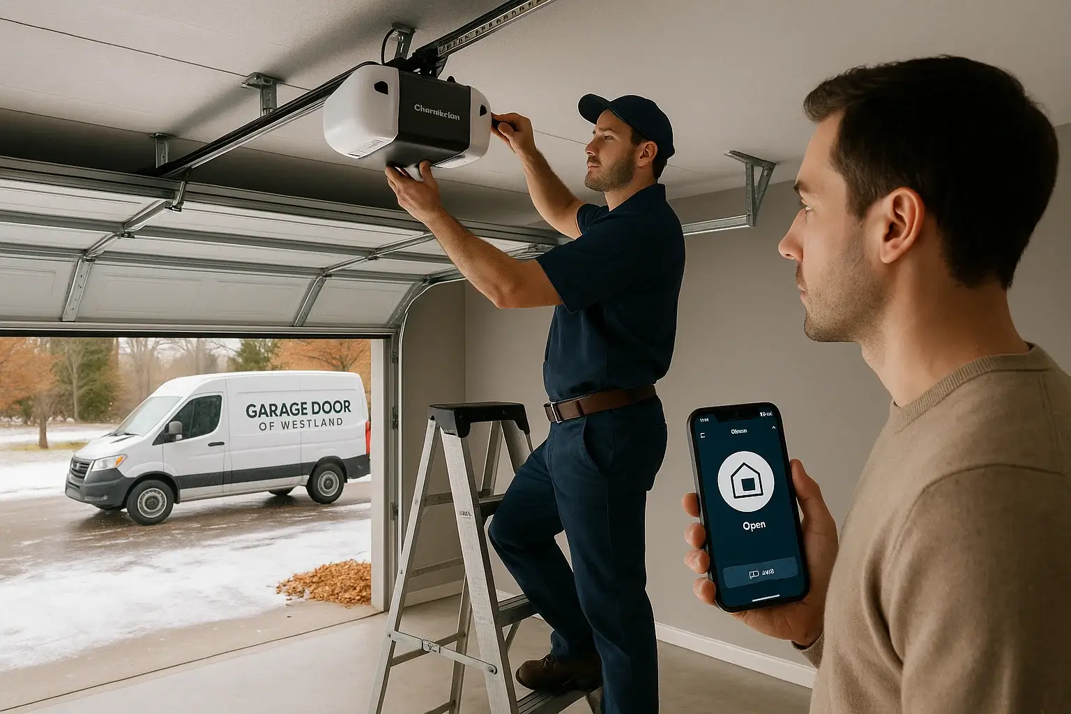 Eco-friendly custom garage door crafted from sustainable materials installed by Garage Door of Westland MI.
